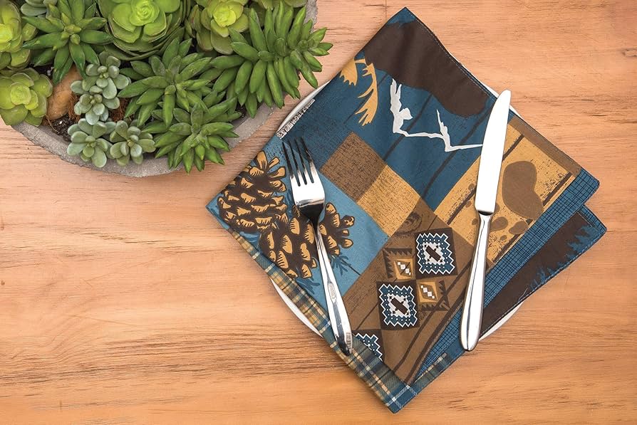 Buy Blue Brown Napkin